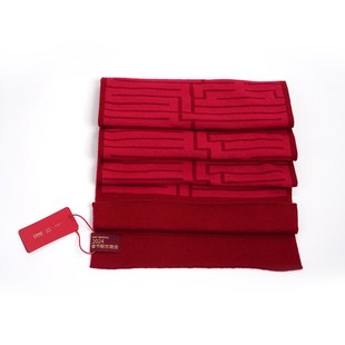 总台文创《龙颂中华》系列《龙蟠霓巾》红色羊毛围巾