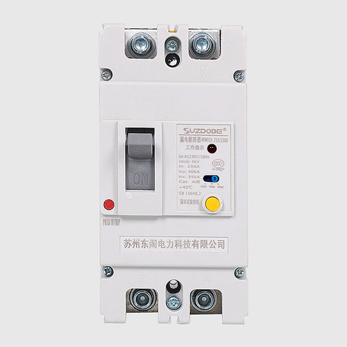 2P塑壳漏电保护器 单相100A125A 225安250A 220V带漏电断路器开关