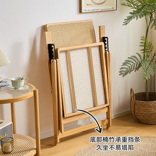 可折叠午休躺椅阳台懒人休闲椅带坐垫家用藤编靠背椅四季通用凉椅