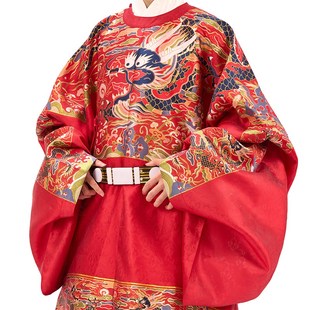 惜物国风明制汉服万历斜摆圆领袍四合云纹纱过肩龙云纹妆花蟒袍