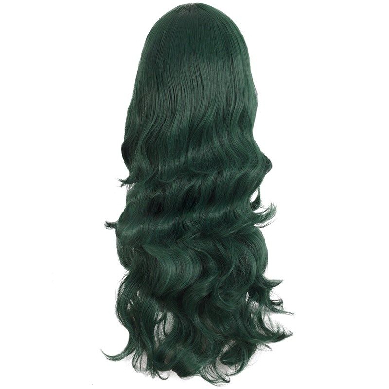 潼漫 假发女长发动漫cos大波浪长卷发墨绿色齐斜刘海高温丝全头套,美发护发/假发,演出假发,淘宝优惠券,粉丝福利购,淘宝优惠卷