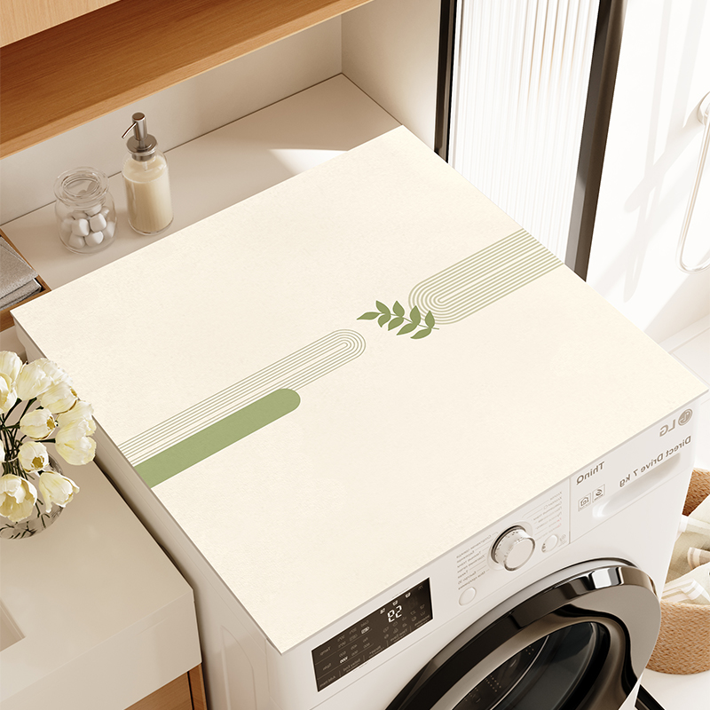 小清新滚筒洗衣机盖垫台面保护垫防晒防水防尘罩冰箱吸水床头柜垫