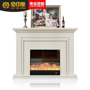 豪印象 1.5米简约美式实木电视柜电壁炉装饰柜欧式取暖壁炉架火炉