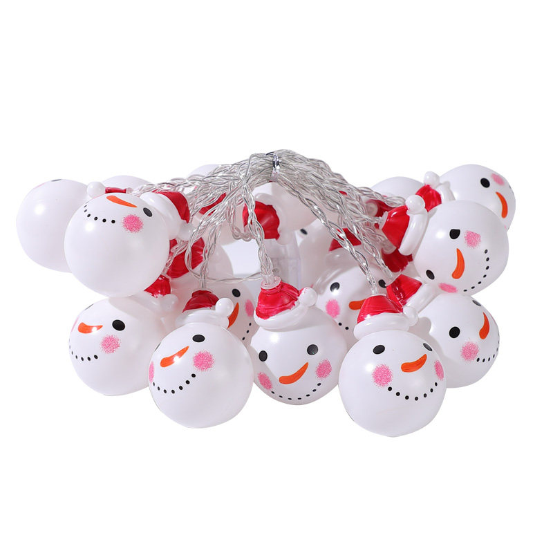 圣诞树上雪人装饰发光灯串小彩球圣诞节装扮用品布置挂饰挂件道具