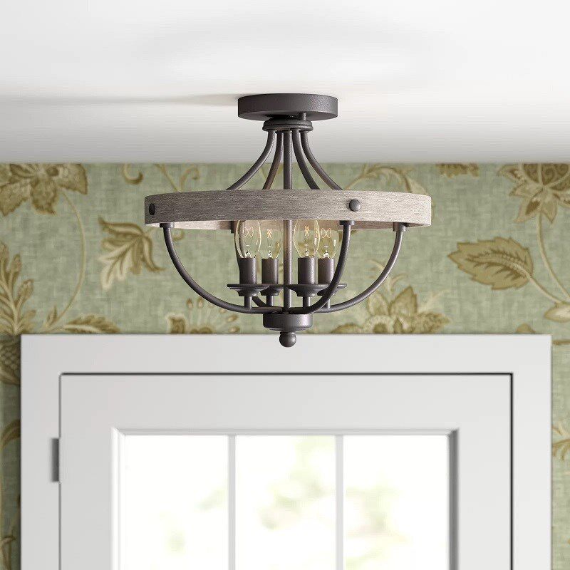 美式乡村木艺吸顶灯复古餐厅灯卧室灯玄关走廊灯具设计师民宿软装