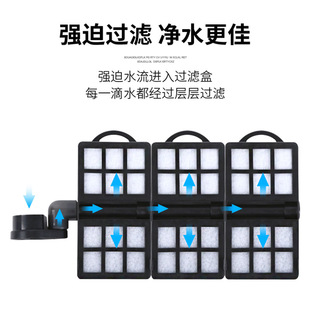 鱼缸滤槽内置过滤盒挂壁式过滤器低水位过滤器替换棉芯过滤板