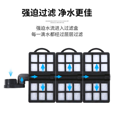 鱼缸滤槽内置过滤盒挂壁式过滤器低水位过滤器替换棉芯过滤板