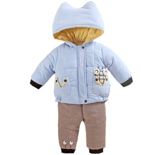 0一1岁半男宝宝秋冬装外套装分体款婴幼儿加厚棉服袄婴儿衣服冬季