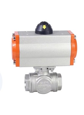 不锈钢气动三通球阀丝扣三通阀Q641F-16P内丝三通球阀DN15T型L型