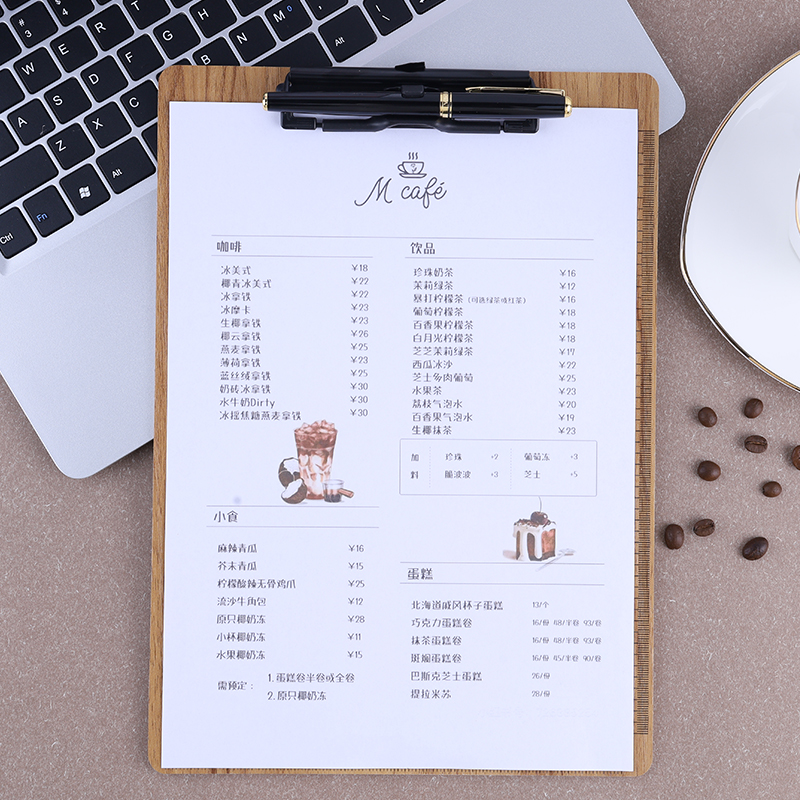 木纹A4文件板夹加厚硬纤维学生写字垫板可插笔书写夹板会议抄写