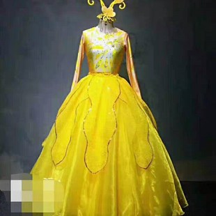 开场舞大摆裙女成人新款大气歌伴舞演出服装大型舞蹈舞台表演裙子