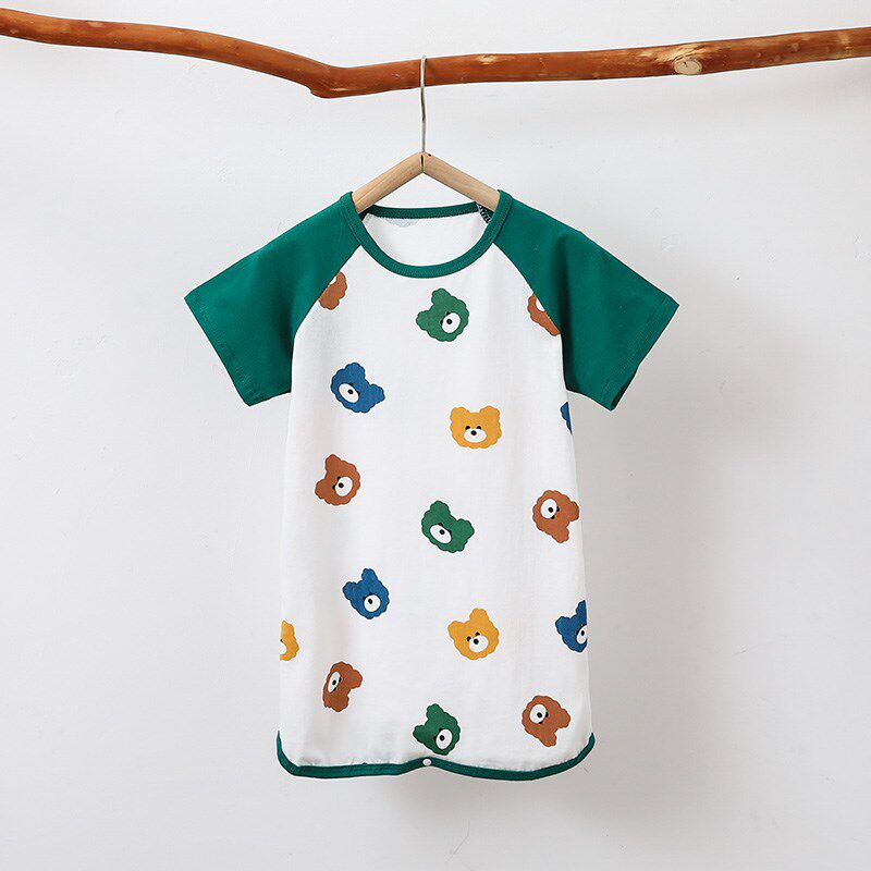 纯棉夏季宝宝连体睡衣男童卡通睡袍儿童家居服女孩睡裙薄款空调服