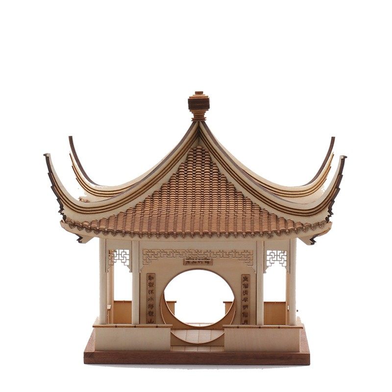 新中式禅意组合摆件创意木质凉亭建筑屋檐样板房间办公桌软装饰品,家居饰品,装饰摆件,淘宝优惠券,粉丝福利购,淘宝优惠卷