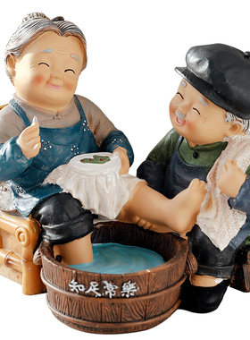 创意老人摆件客厅酒柜老爷爷奶奶小摆设实用电视柜装饰品结婚礼物