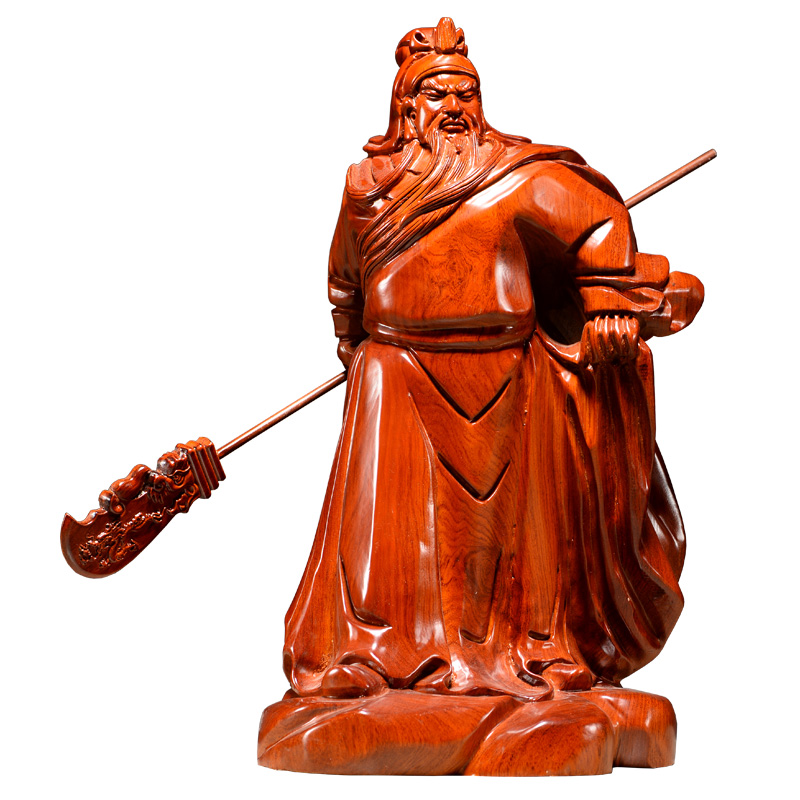 花梨木雕关公摆件关二爷神像武财神大关公佛像装饰实木工艺品送礼