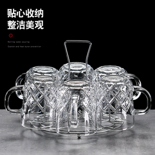 家用玻璃杯客厅喝水杯子办公室泡茶杯带把耐高温开水杯大容量水杯
