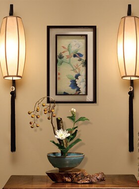 新中式壁灯 卧室床头壁灯笼过道走廊仿古客厅酒店工程装饰led壁灯