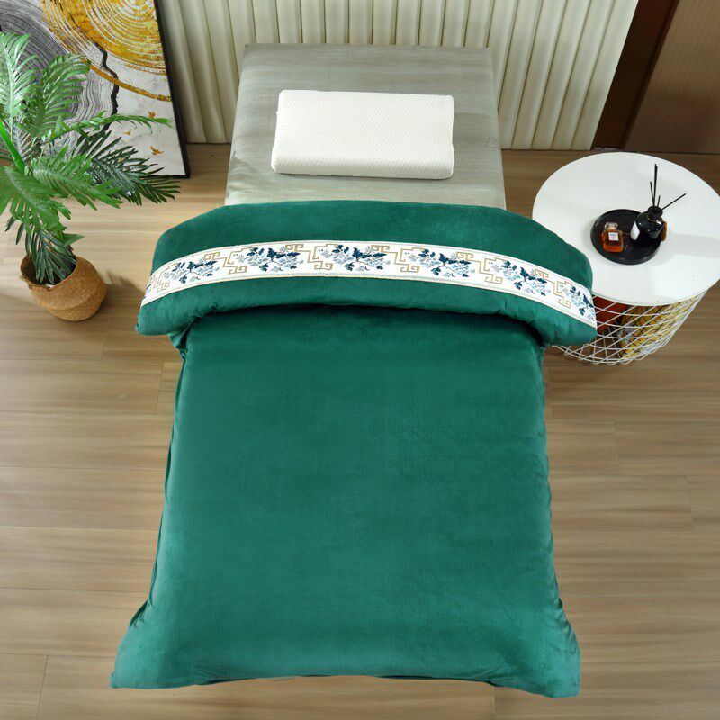 美容床院专用被子水晶绒被套被芯保暖单件足浴按摩被罩春秋厚冬被