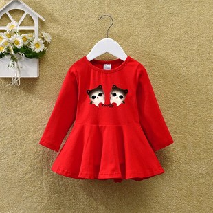 女童公主洋气长袖连衣裙春秋装2024新款女宝宝时髦纯棉春季裙子潮