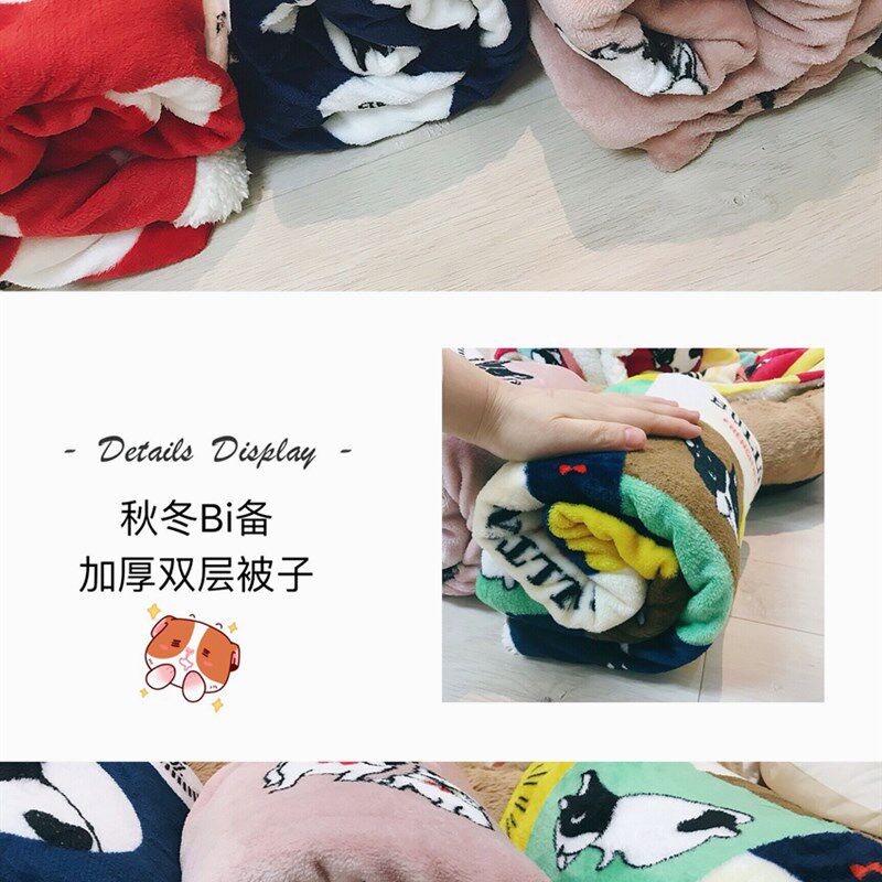 秋冬宠物棉被小狗猫咪保暖被子双层加厚羊羔绒毛毯狗窝棉垫抱毯