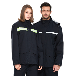 野趣分体式成人雨衣雨裤套装摩托车防水反光透气大帽檐雨衣男女款