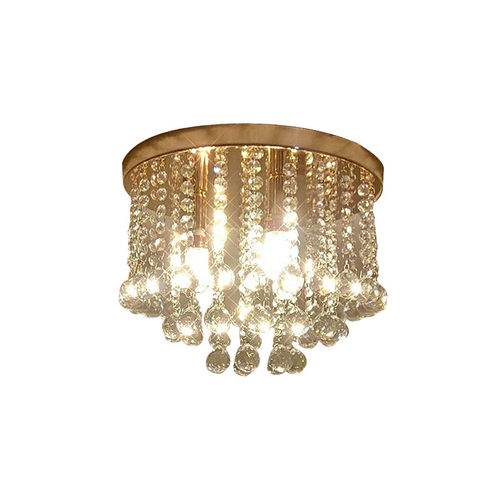 金色个性圆形卧室水晶过道入户灯玄关灯阳台灯门厅灯走廊吸顶灯具