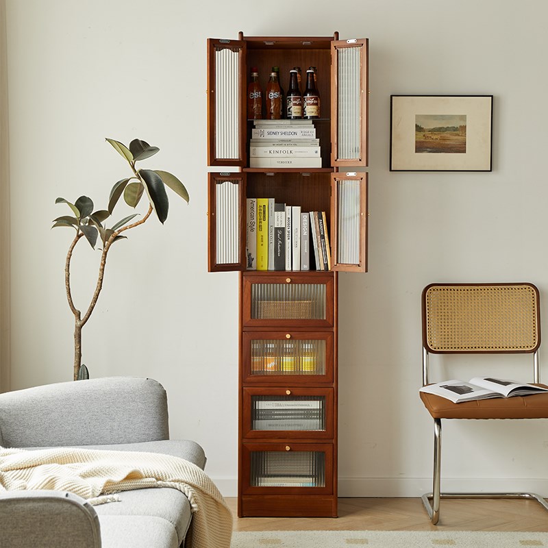 实木餐边柜靠墙一体客厅小立柜酒柜厨房置物架橱柜窄型收纳储物柜