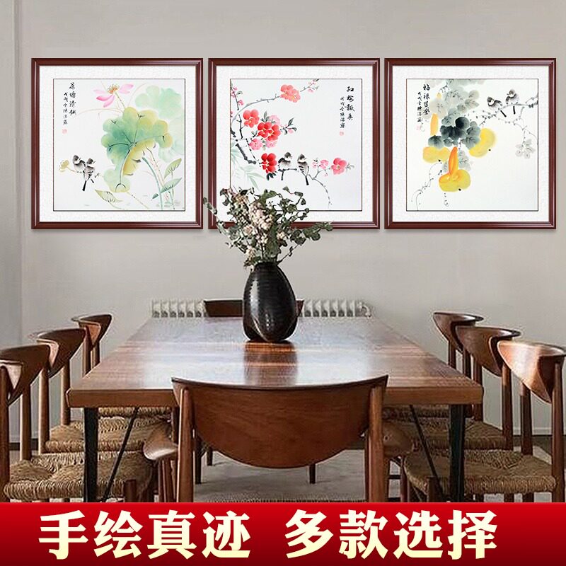 纯手绘鸟画真迹新卧室床头装饰玄关挂画客厅沙发挂壁画