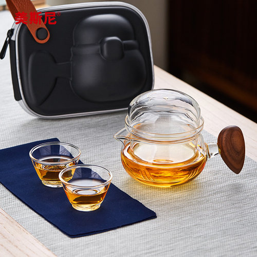 美斯尼旅行茶具装功夫泡茶壶茶水分离茶杯式快客杯