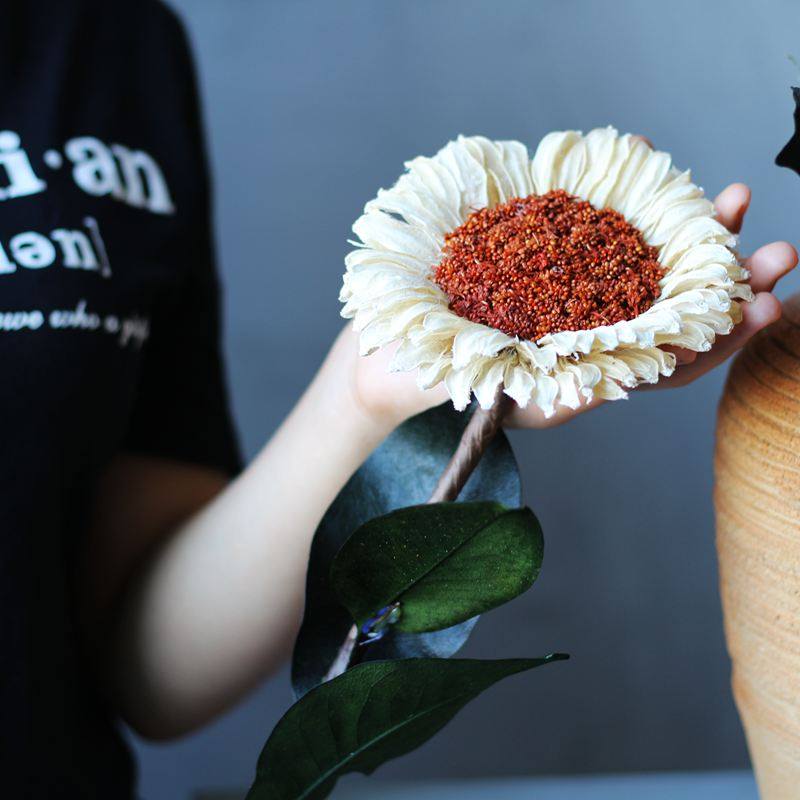 山树纯手工干仿真 落地装饰向日葵 创意田园手工向日葵