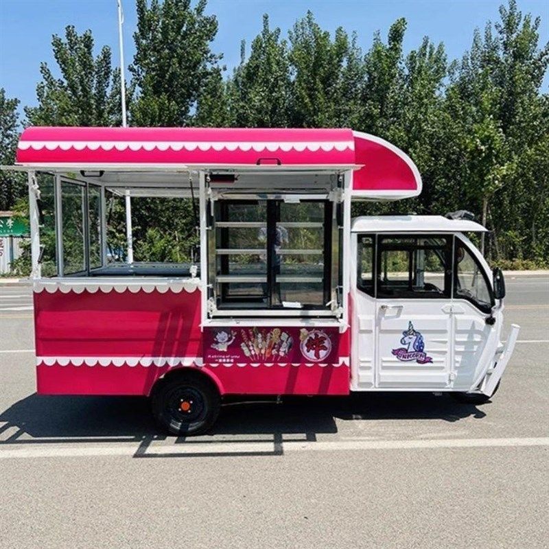 多功能电动三轮餐车流动早餐小吃快餐车夜市烧烤地摊炸串摆摊