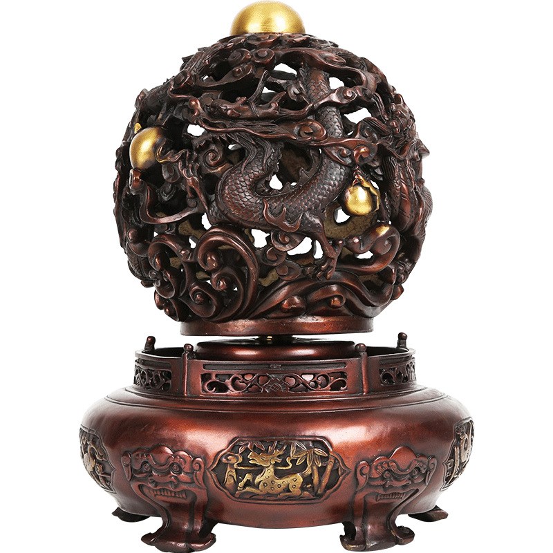 黄铜九转乾坤鼎摆件办公室客厅家居工艺品开业礼品