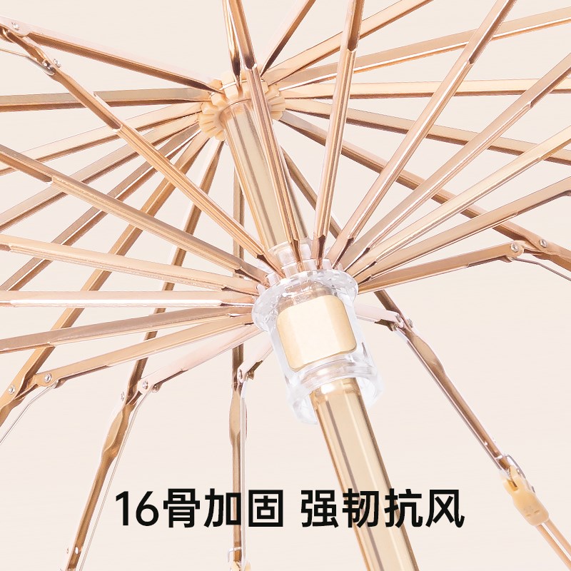 Ciktu西卡图1骨卡通彩胶遮阳伞晴雨两用折叠伞加大加厚加固雨伞