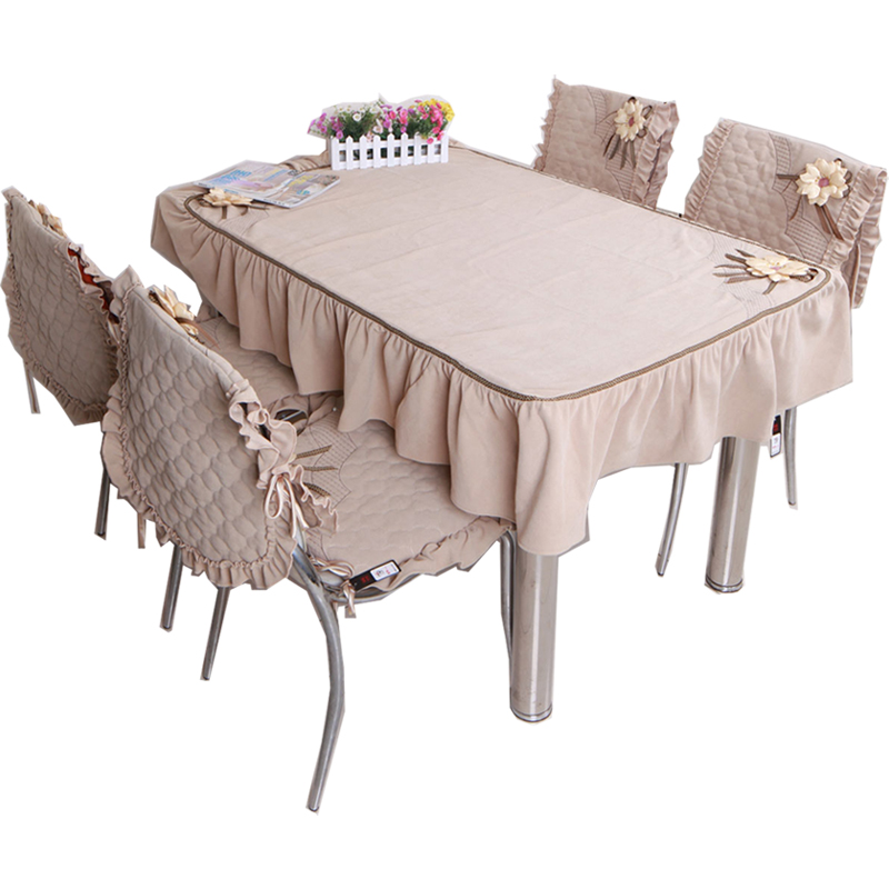 布艺餐桌布9件件带椅垫背绗缝坐垫
