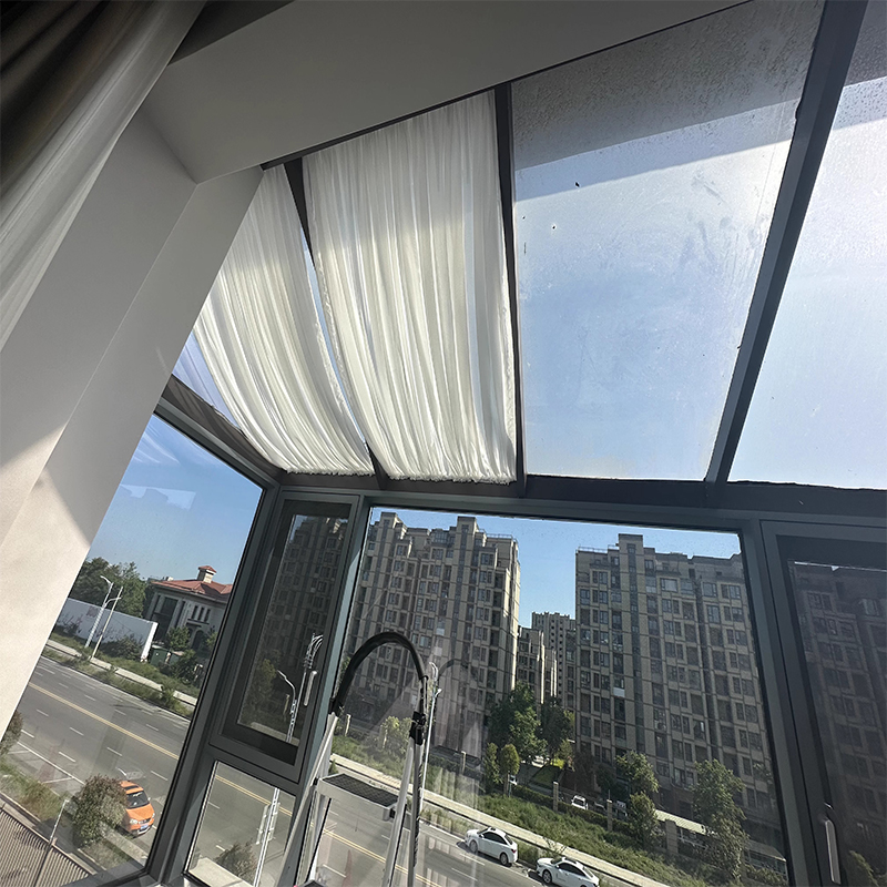 天窗遮阳帘顶棚隔热定制窗帘绷纱帘伸缩杆免打孔遮挡阁楼