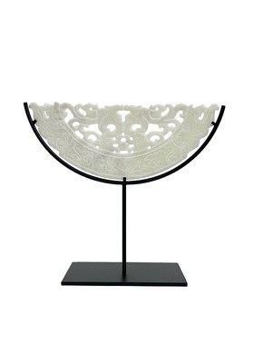 中式样板间玄关书房禅意摆件售楼部博古架软装饰品古玩玉璧艺术品