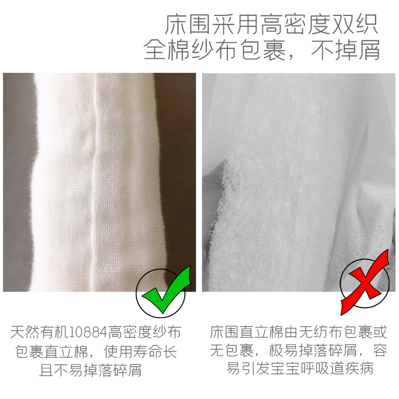 彩棉婴儿床品套件可拆洗婴儿纯棉床围挡布防撞幼儿园被子床上用品