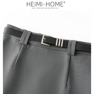 灰色毛呢短裙女秋冬款加厚西装半身裙小个子防走光短款a字包臀裙