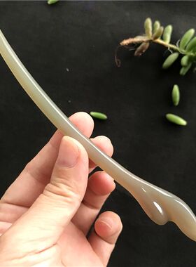 角艺轩天然白水牛角发簪多吉米古典古风发钗简约百搭盘发头饰发饰