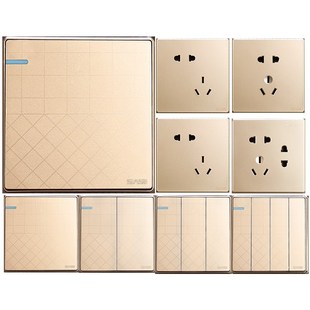 深思开关插座面板86型五孔USB插板墙壁式家用暗装多孔插座I9金