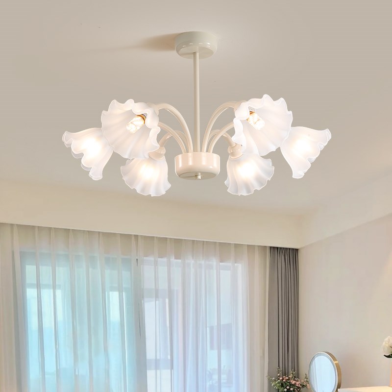 全光谱卧室浪漫法式奶油风铃兰花吊灯餐厅客厅女孩儿童房间护眼灯