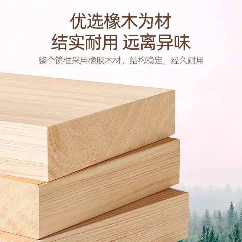 钢化玻璃实木镜子轻奢高级全身镜家用落地镜防爆穿衣镜挂墙试衣镜,住宅家具,穿衣镜,淘宝优惠券,粉丝福利购,淘宝优惠卷