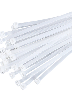 白色8*350mm 宽5.1mm 足250条 多邦塑料自锁式尼龙扎带有黑色