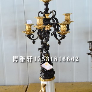 蜡台 古典欧式蜡烛台 家居壁炉灯台摆件 纯铜烛台餐桌摆件