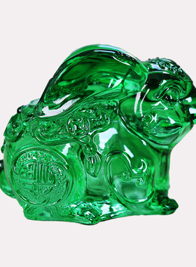 水晶兔子摆件琉璃十二生肖小兔家居车载装饰招财纳福兔年生日礼品