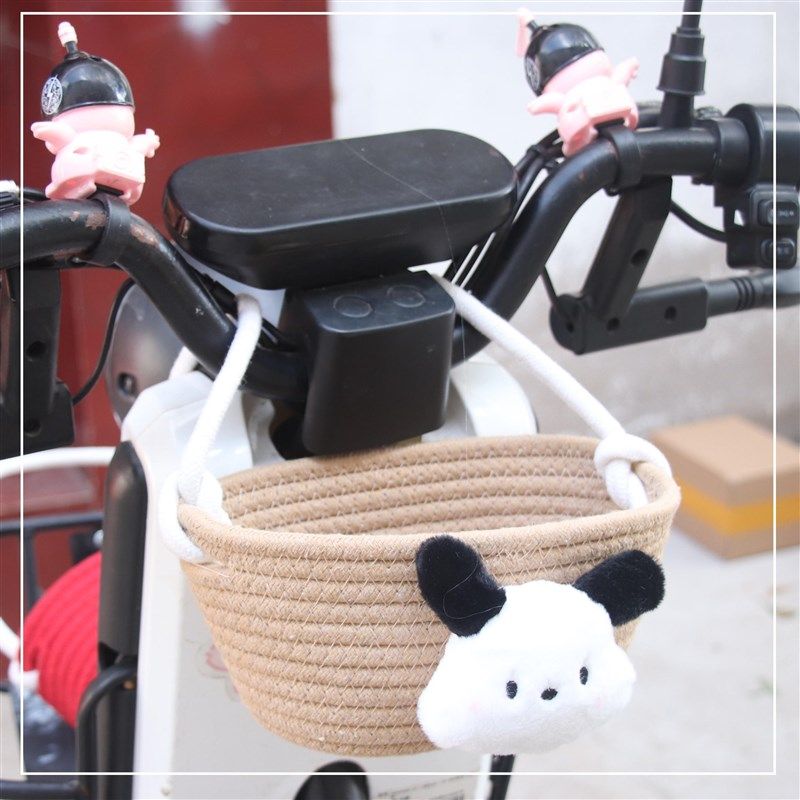 电动车小车篮小筐车载座椅收纳筐棉绳卡通车内挂篮挂包收纳置物盒,电动车/配件/交通工具,电动车挂包,淘宝优惠券,粉丝福利购,淘宝优惠卷