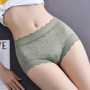 女士2024新款 提臀三角短裤 性感无痕夏季 收腹大码 薄款 中腰蕾丝内裤
