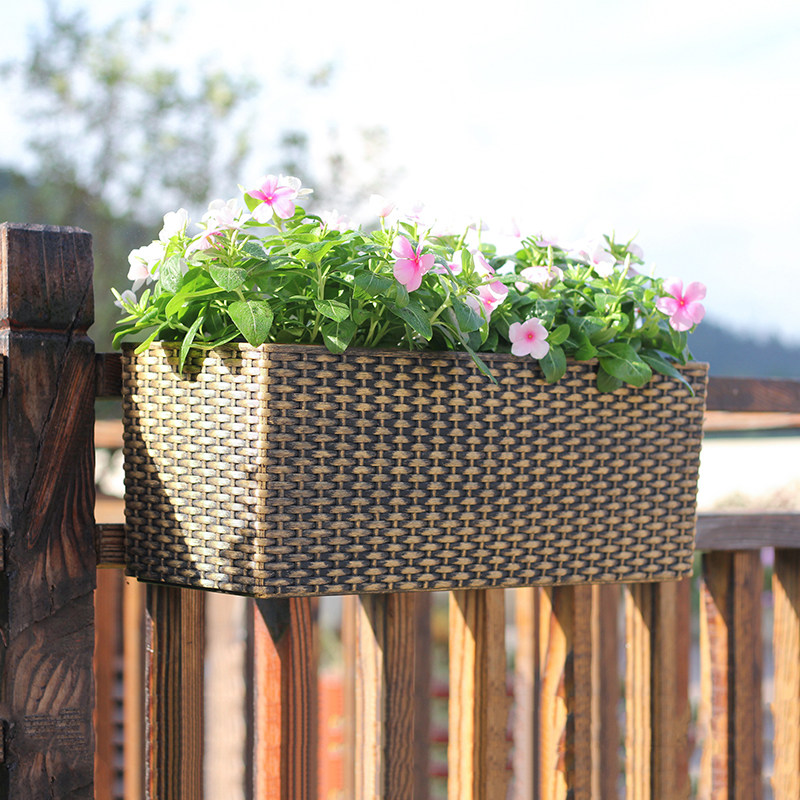 种植箱阳台挂栏杆花盆庭院布置复古做旧古典长方形大口径护栏花箱,鲜花速递/花卉仿真/绿植园艺,花盆,淘宝优惠券,粉丝福利购,淘宝优惠卷