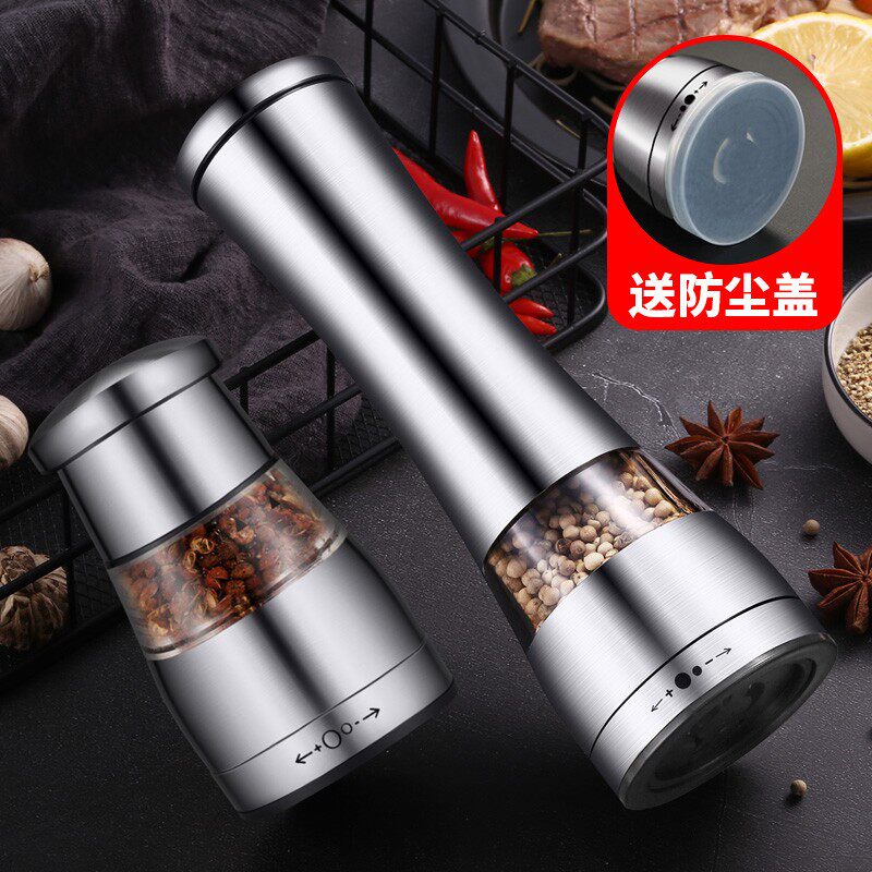 youbos 不锈钢黑胡椒粒研磨器手动胡椒研磨瓶家用手拧现磨花椒粉
