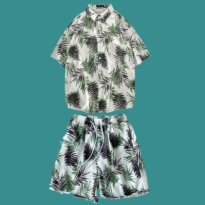 沙滩情侣装夏季衬衫套装男女海边海南岛旅游穿搭衣服泰国蜜月度假